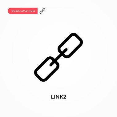 Link2 Basit vektör simgesi. Web sitesi veya mobil uygulama için modern, basit düz vektör çizimi