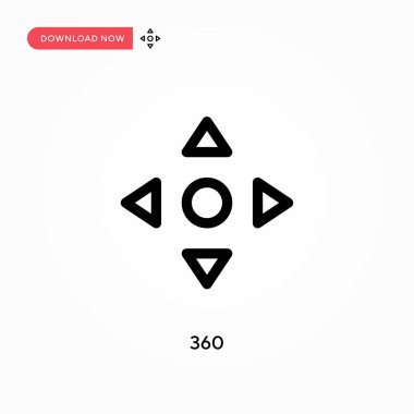 360 basit vektör simgesi. Web sitesi veya mobil uygulama için modern, basit düz vektör çizimi