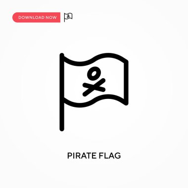 Korsan bayrağı Basit vektör simgesi. Web sitesi veya mobil uygulama için modern, basit düz vektör çizimi