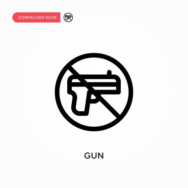 Silah basit vektör simgesi. Web sitesi veya mobil uygulama için modern, basit düz vektör çizimi