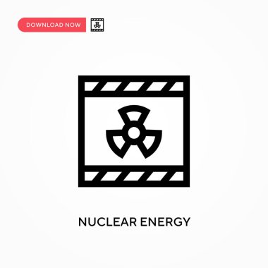 Nükleer enerji basit vektör simgesi. Web sitesi veya mobil uygulama için modern, basit düz vektör çizimi