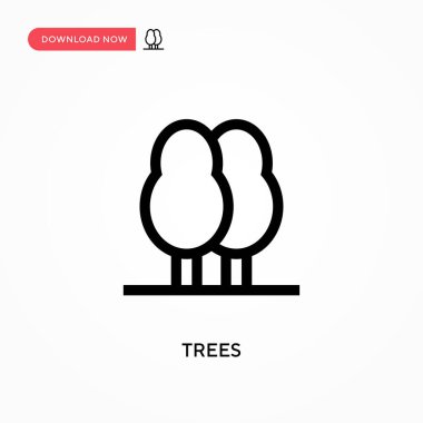 Ağaçlar basit vektör simgesi. Web sitesi veya mobil uygulama için modern, basit düz vektör çizimi