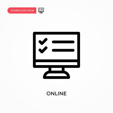 Çevrimiçi Basit vektör simgesi. Web sitesi veya mobil uygulama için modern, basit düz vektör çizimi