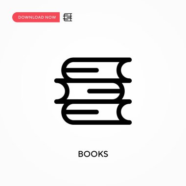 Kitaplar basit vektör simgesi. Web sitesi veya mobil uygulama için modern, basit düz vektör çizimi