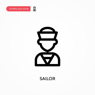 Sailor Basit vektör simgesi. Web sitesi veya mobil uygulama için modern, basit düz vektör çizimi