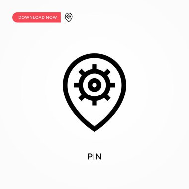 Pin Basit vektör simgesi. Web sitesi veya mobil uygulama için modern, basit düz vektör çizimi