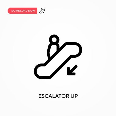 Basit vektör simgesini yükselten yürüyen merdiven. Web sitesi veya mobil uygulama için modern, basit düz vektör çizimi
