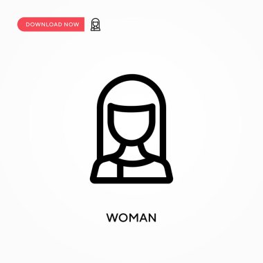 Kadın basit vektör simgesi. Web sitesi veya mobil uygulama için modern, basit düz vektör çizimi