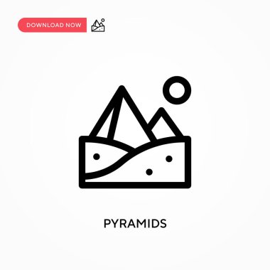 Piramitler basit vektör simgesi. Web sitesi veya mobil uygulama için modern, basit düz vektör çizimi