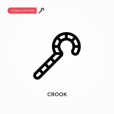 Crook Basit vektör simgesi. Web sitesi veya mobil uygulama için modern, basit düz vektör çizimi