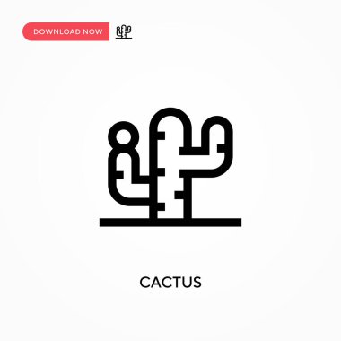 Kaktüs basit vektör simgesi. Web sitesi veya mobil uygulama için modern, basit düz vektör çizimi