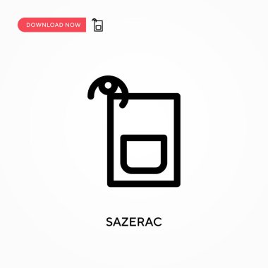 Sazerac Basit vektör simgesi. Web sitesi veya mobil uygulama için modern, basit düz vektör çizimi