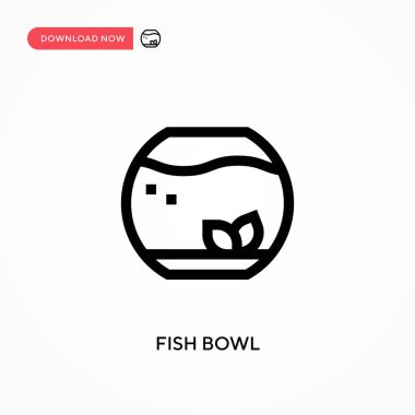 Balık kasesi basit vektör simgesi. Web sitesi veya mobil uygulama için modern, basit düz vektör çizimi