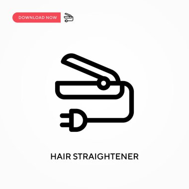Saç düzleştirici. Basit vektör simgesi. Web sitesi veya mobil uygulama için modern, basit düz vektör çizimi