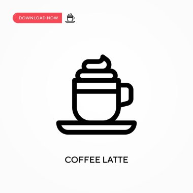 Kahve latte basit vektör ikonu. Web sitesi veya mobil uygulama için modern, basit düz vektör çizimi