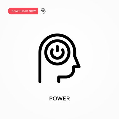 Güç Basit vektör simgesi. Web sitesi veya mobil uygulama için modern, basit düz vektör çizimi