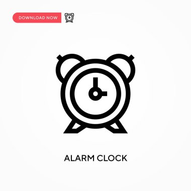 Alarm saati basit vektör simgesi. Web sitesi veya mobil uygulama için modern, basit düz vektör çizimi