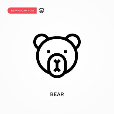 Bear Basit vektör simgesi. Web sitesi veya mobil uygulama için modern, basit düz vektör çizimi