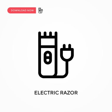 Elektrikli ustura basit vektör simgesi. Web sitesi veya mobil uygulama için modern, basit düz vektör çizimi