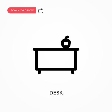 Masa Basit vektör simgesi. Web sitesi veya mobil uygulama için modern, basit düz vektör çizimi