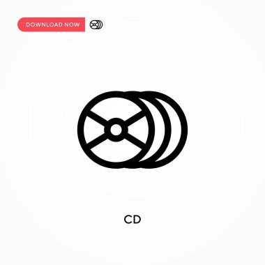 Cd Basit vektör simgesi. Web sitesi veya mobil uygulama için modern, basit düz vektör çizimi