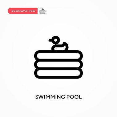 Yüzme havuzu basit vektör simgesi. Web sitesi veya mobil uygulama için modern, basit düz vektör çizimi