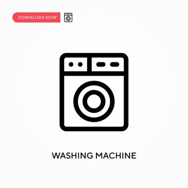 Çamaşır makinesi basit vektör simgesi. Web sitesi veya mobil uygulama için modern, basit düz vektör çizimi