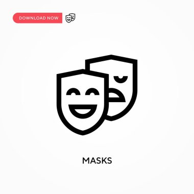 Maskeler basit vektör simgesi. Web sitesi veya mobil uygulama için modern, basit düz vektör çizimi