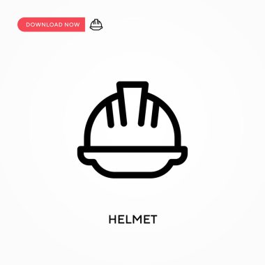 Kask Basit vektör simgesi. Web sitesi veya mobil uygulama için modern, basit düz vektör çizimi