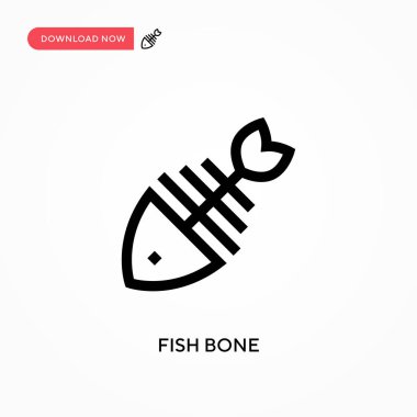 Balık kemiği basit vektör simgesi. Web sitesi veya mobil uygulama için modern, basit düz vektör çizimi