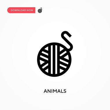 Hayvanlar basit vektör simgesi. Web sitesi veya mobil uygulama için modern, basit düz vektör çizimi