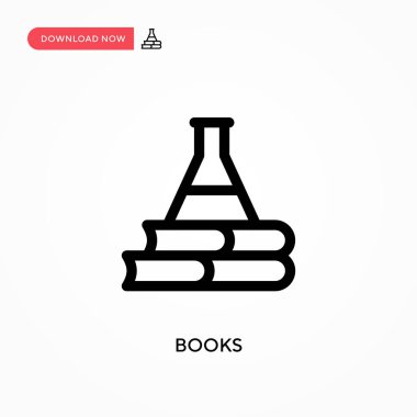 Kitaplar basit vektör simgesi. Web sitesi veya mobil uygulama için modern, basit düz vektör çizimi