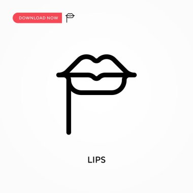 Dudaklar basit vektör simgesi. Web sitesi veya mobil uygulama için modern, basit düz vektör çizimi