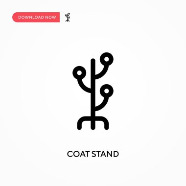 Palto standı Basit vektör simgesi. Web sitesi veya mobil uygulama için modern, basit düz vektör çizimi