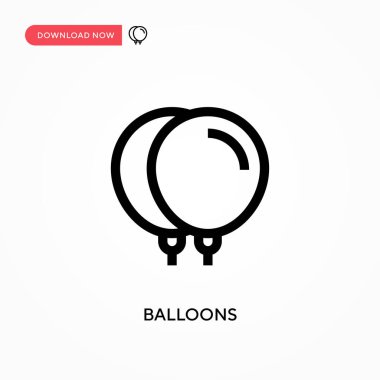 Balonlar basit vektör simgesi. Web sitesi veya mobil uygulama için modern, basit düz vektör çizimi