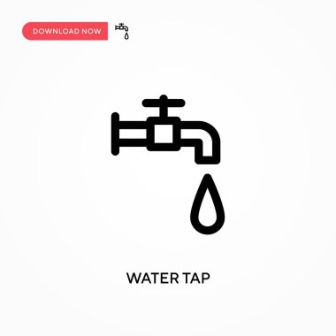 Su musluğu basit vektör simgesi. Web sitesi veya mobil uygulama için modern, basit düz vektör çizimi