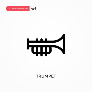 Trompet basit vektör simgesi. Web sitesi veya mobil uygulama için modern, basit düz vektör çizimi