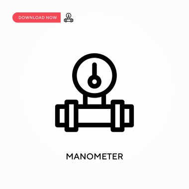Manometre Basit vektör simgesi. Web sitesi veya mobil uygulama için modern, basit düz vektör çizimi