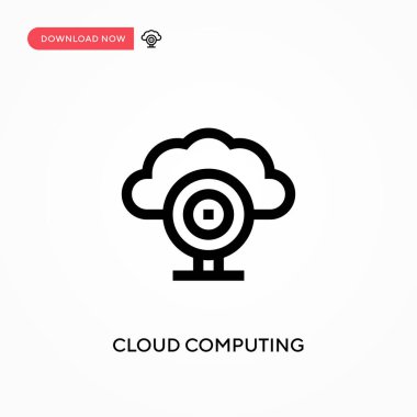 Bulut hesaplama basit vektör simgesi. Web sitesi veya mobil uygulama için modern, basit düz vektör çizimi