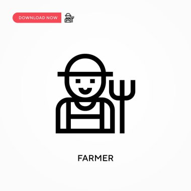 Çiftçi Basit vektör simgesi. Web sitesi veya mobil uygulama için modern, basit düz vektör çizimi