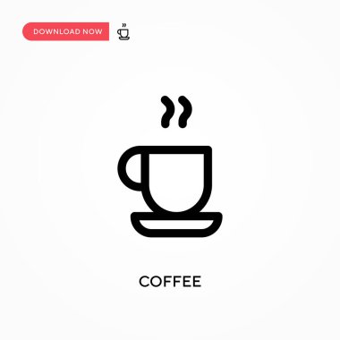 Basit kahve vektör simgesi. Web sitesi veya mobil uygulama için modern, basit düz vektör çizimi