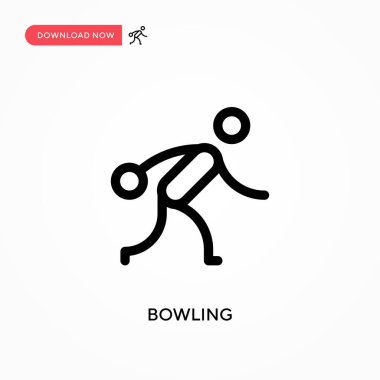 Bowling basit vektör simgesi. Web sitesi veya mobil uygulama için modern, basit düz vektör çizimi