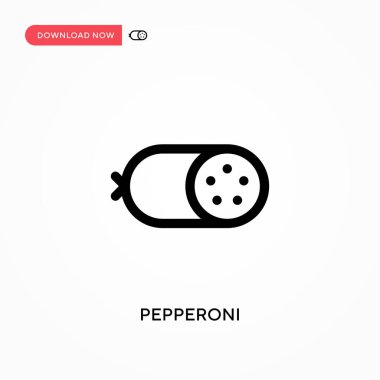 Pepperoni Basit vektör simgesi. Web sitesi veya mobil uygulama için modern, basit düz vektör çizimi