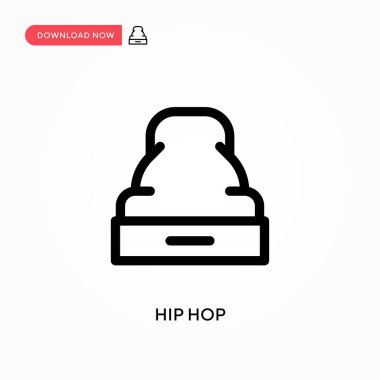 Hip hop Basit vektör simgesi. Web sitesi veya mobil uygulama için modern, basit düz vektör çizimi