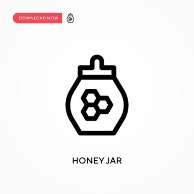 Bal kavanozu basit vektör simgesi. Web sitesi veya mobil uygulama için modern, basit düz vektör çizimi