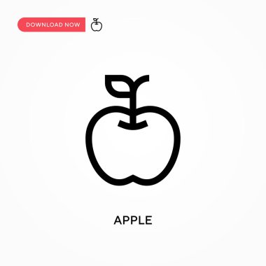 Apple Basit vektör simgesi. Web sitesi veya mobil uygulama için modern, basit düz vektör çizimi