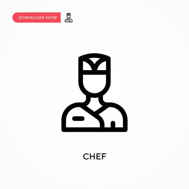 Şef Basit vektör simgesi. Web sitesi veya mobil uygulama için modern, basit düz vektör çizimi