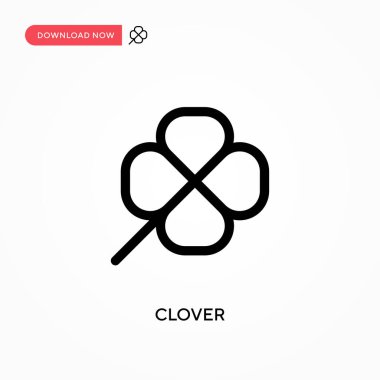 Yonca Basit vektör simgesi. Web sitesi veya mobil uygulama için modern, basit düz vektör çizimi