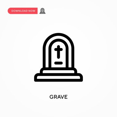 Grave Simple vektör simgesi. Web sitesi veya mobil uygulama için modern, basit düz vektör çizimi