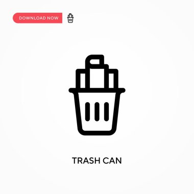 Çöp kutusu basit vektör simgesi. Web sitesi veya mobil uygulama için modern, basit düz vektör çizimi